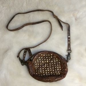 Frye studded genuine leather crossbody